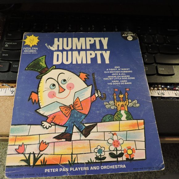 HUMPTY DUMPTY - PETER PAN RECORDS  45 rpm Children's songs BONUS DISCOUNT W/ 4 - Picture 2 of 10